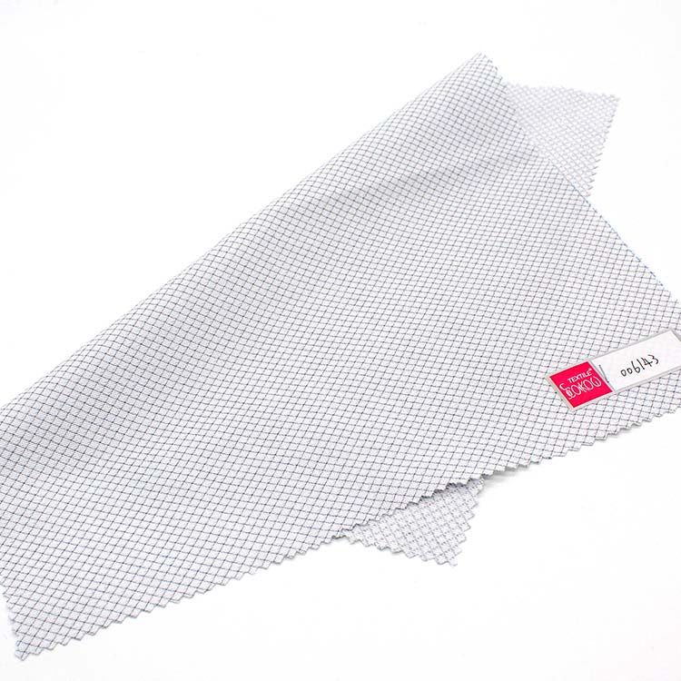 Anti static white grey diamond pattern interweave conductive fabric for overcoat