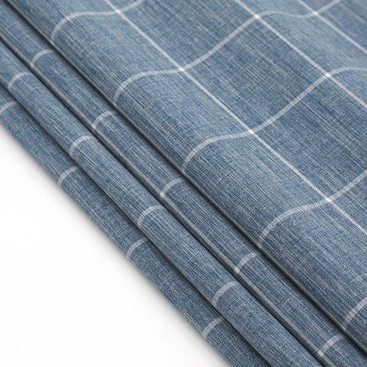 93%polyester 7%spandex dyed mix color cationic plaid fabric