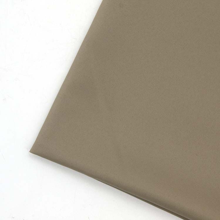 210T solid khaki recycled pongee fabric for suit coat down jacket