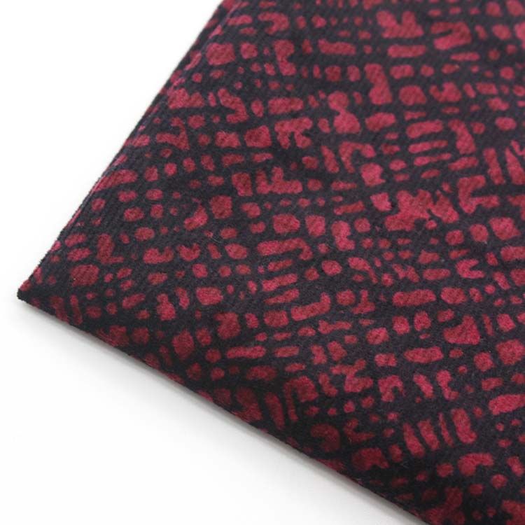 98%cotton 2%spandex stretch print corduroy with geometry pattern for leisurewear